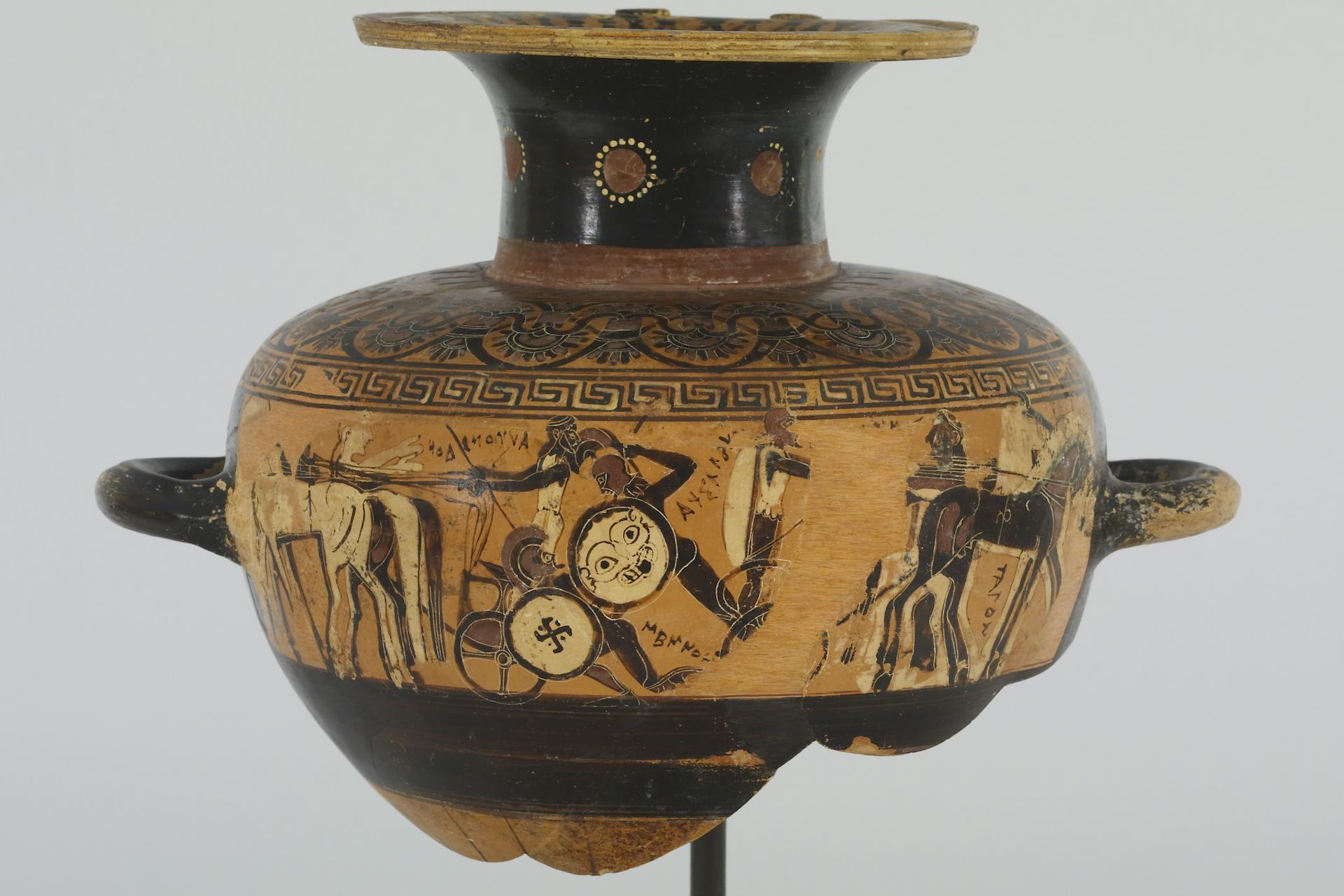 Vase painting of the fight of Achilles and Memnon