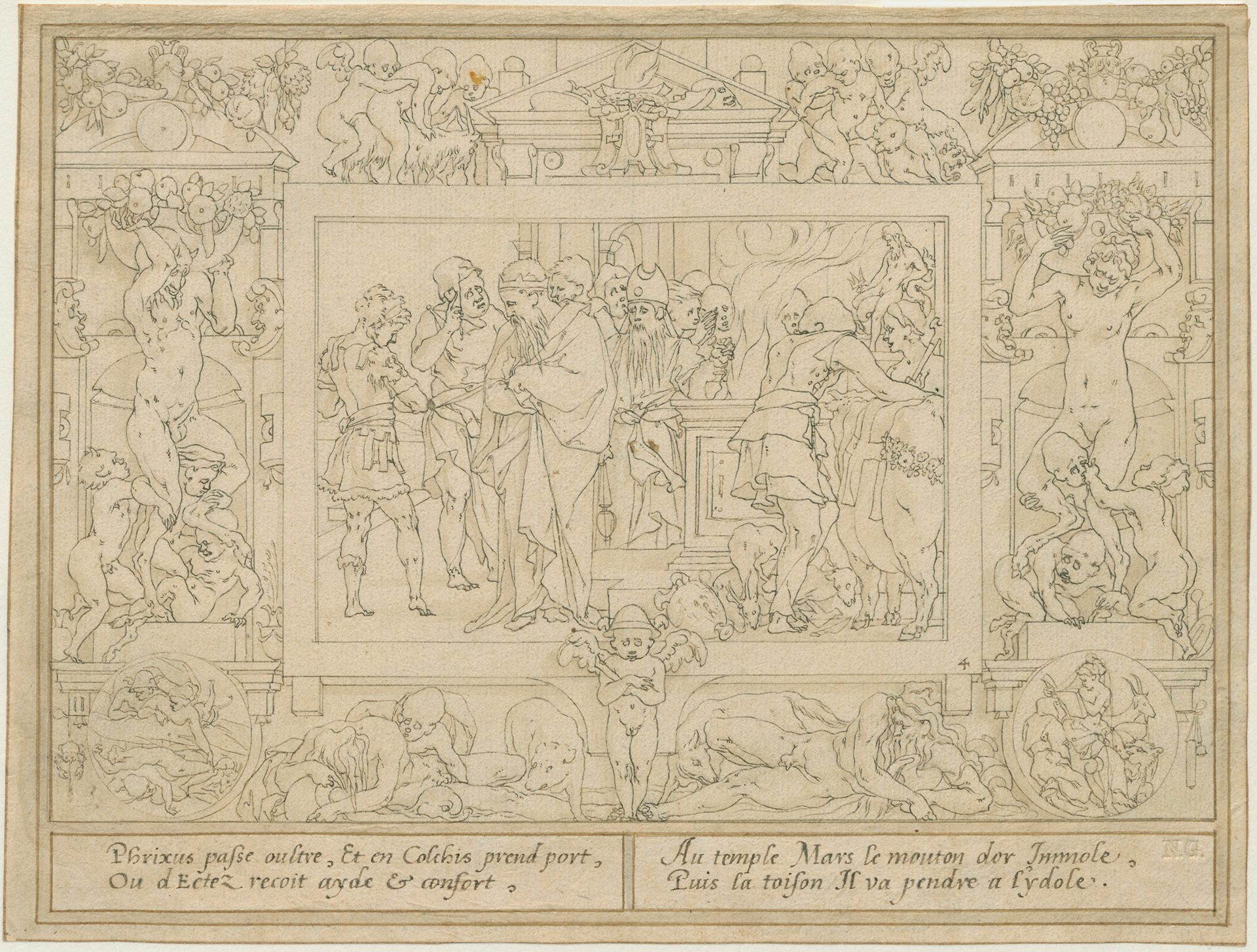 Jason, Wearing Only One Sandal, Attending Pelias' Sacrifice to Poseidon by Leonard Thiry