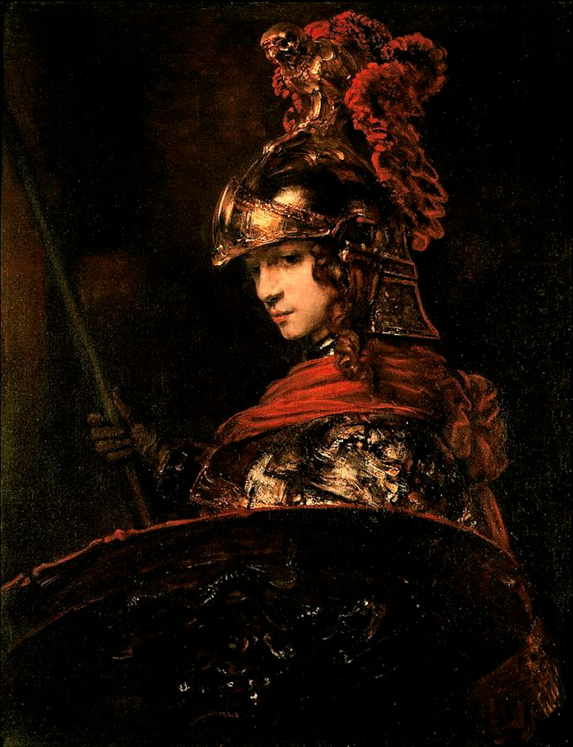 Pallas Athena or Armoured Figure by Rembrandt Harmensz. van Rijn